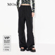 MO&Co.【吸濕速干】工裝風(fēng)直筒寬松闊腿休閑褲工裝褲褲子女摩安珂 黑色-第2批 M 165