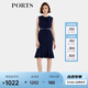 PORTS寶姿早春新款女裝休閑無袖束腰連衣裙ALD8D011LWP096 丈青 S (4)