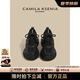 CAMILA KSENIA爆款老爹鞋女士2025新款夏季時(shí)尚厚底增高運(yùn)動(dòng)鞋子百搭休閑品牌 黑色 38