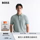 BOSS男士徽標(biāo)牛津棉質(zhì)珠地布短袖Polo衫 373-淺綠色 L