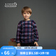 SCHIESSER KINDER童裝男童毛絨格子長袖長褲家居服套裝4B/19732H 寶藍(lán)7800 130