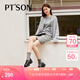 百田森 PETINSON牛皮樂福鞋女秋季新款厚底粗跟英倫風(fēng)簡約舒適深口單鞋 黑色 36