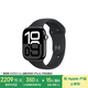 Apple/蘋果 Watch Series 10 智能手表GPS款46毫米亮黑色鋁金屬表殼黑色運動型表帶M/L MX273CH/B