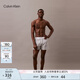 Calvin Klein內衣【七夕禮物】25夏男士純棉府綢ck寬松阿羅褲家居內褲男NM2831 VTD-白底字母 1條 M