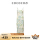 COCOCOZI藍(lán)綠花桑蠶絲扭繩吊帶連衣裙242CO080L 藍(lán)綠花 M