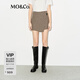 MO&Co.【明星同款】裙褲短褲千鳥格毛呢斜襟MBD4SOT004 多色格紋 M 165