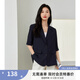 梵希蔓ol通勤女裝小個(gè)子西裝外套女春秋質(zhì)感高級(jí)透感薄款職場(chǎng)西服 V8019 藏青色 M