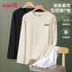 班尼路（Baleno）長(cháng)袖t恤男秋季學(xué)生220G純棉重磅透氣寬松上衣潮流百搭男士打底衫