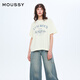 moussy 2025夏季新品復古感字母印花寬松短袖T恤女028ISZ90-0561 010白色 均碼