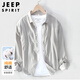 JEEP SPIRIT吉普日系長(cháng)袖襯衫2025秋季潮流休閑襯衣男外套 淺灰 XL