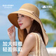 GLO-STORY草帽女 戶(hù)外遮陽(yáng)帽草編大檐帽子女護頸防曬帽海邊沙灘度假太陽(yáng)帽