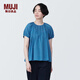無(wú)印良品（MUJI） 女式 強(qiáng)捻短袖罩衫女裝襯衫襯衣內(nèi)搭夏季款純棉全棉上衣BC2J8C4S 藍(lán)色 L 165/88A