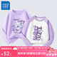 真維斯女童長(zhǎng)袖t恤兒童純棉打底衫女孩秋衣中大童透氣秋裝百搭秋季童裝 紫 爬梯洛米+白拼紫 三只洛米 110