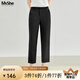 MsShe【休閑高腰直筒褲】大碼女裝2025夏裝胖mm九分褲顯瘦長褲子 九分褲-黑色現(xiàn)貨 3XL