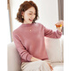 帕絲特媽媽裝中老年女裝上衣春秋小衫套頭女婆婆打底針織衫 粉紫 XL