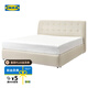 宜家（IKEA）庫(kù)佳頓臥室家具皮藝雙人床軟包床主臥大床 灰白180x200cm