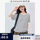 佐丹奴航海系女純棉條紋撞色寬松落肩圓領(lǐng)短袖T恤女13325316