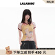 LALABOBO【商場同款】歐若拉甜酷短袖T恤女裝2025新款辣妹上衣LBEB-WSDT13 粉色 S