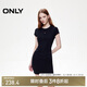 ONLY 2025春季金屬裝飾收腰捏褶短裙T恤裙連衣裙女|125161021