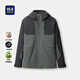 海瀾之家（HLA）夾克男外套男24冬季三合一 深灰鑲拼L1 2XL 185/100A 推薦165~180斤