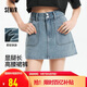 森馬（Semir）牛仔褲女顯腿長(zhǎng)短褲潮酷夏2025防走光高腰裙褲小個(gè)子109325122004