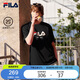 FILA 斐樂(lè)官方男女同款針織T恤2025年夏季純棉寬松休閑情侶短袖t恤