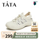 他她（TATA）徒步溯溪鞋休閑運(yùn)動(dòng)鞋洞洞鞋女夏季W(wǎng)ZE05BH4 米白/銀 36