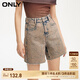 ONLY休閑百搭個(gè)性毛邊褲腳短褲牛仔褲女|124243006 H9Z 香料棕色 M (165) 68A