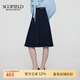 SCOFIELD女裝簡雅A字裙收腰半身裙通勤顯瘦百褶裙2024秋季新款 藏青色 XL 175