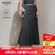 艾諾絲雅詩(shī)【商場(chǎng)同款】2025夏季新品高級(jí)灰魚(yú)尾長(zhǎng)裙半身裙女裝40423506 煙草灰 XL