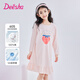 笛莎（DEESHA）【60S高支高密棉】女童抑菌輕薄睡裙夏季棉長(cháng)袖居家連衣裙