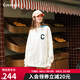 COVERNAT潮牌衛(wèi)衣 寬松圓領(lǐng)衛(wèi)衣男 24秋季新品衛(wèi)衣女 C標(biāo)情侶款長袖套頭衫 橘色 M (170)