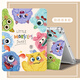 QBOSS適用ipad air2保護套ipad 5保護殼6代軟氣囊防摔書(shū)本卡通可愛(ài)小怪獸
