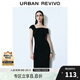 UR2025春季新款女裝復(fù)古魅力露肩褶皺收腰連衣裙UWG750029
