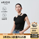 艾諾絲雅詩【商場同款】2025夏季新品醋酸設(shè)計(jì)感鏤空短袖針織衫女40418189 黑色 M