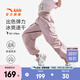 安踏兒童褲子女童裝25年夏季戶外冰鋒科技涼感直筒褲寬松大口袋工裝褲 霧絨紫-3 165 cm