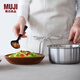 無印良品（MUJI） 不銹鋼鋁整體三層鋼單柄鍋 奶鍋 小鍋 單人食鍋 銀色 約1.5Ｌ/直徑16*高13cm