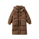 茵曼2025秋冬女裝新款鴨絨九江羽絨服極寒輕暖保暖中長(cháng)厚外套大衣上衣 咖啡色 S