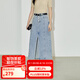 LILY2024夏新款女裝休閑復古通勤款氣質(zhì)百搭直筒高腰牛仔半身裙女 419牛仔藍 S