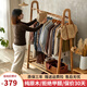 美型美酷 全實(shí)木衣架櫸木落地簡(jiǎn)約掛衣架簡(jiǎn)易晾衣服架子臥室衣帽架家用 原木色:60cm橫桿+前置掛鉤款