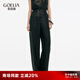 歌莉婭真絲長(zhǎng)褲夏25新款休閑桑蠶絲香蕉褲1E2L1D290 00B黑色 28