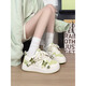 人本抹茶綠蝴蝶小白鞋女新款時(shí)尚百搭休閑鞋女厚底韓版板鞋 白綠 38