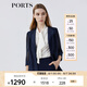 PORTS寶姿春夏新品女裝長袖中長夾克LM8J043MFQ088 丈青 M (6)