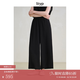 旅途原品ltyp旅途原品 日本進(jìn)口麻感三醋酸闊腿褲 極簡(jiǎn)文藝休閑九分 經(jīng)典黑 M