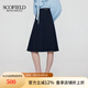 SCOFIELD女裝簡雅A字裙收腰半身裙通勤顯瘦百褶裙2024秋季新款 藏青色 XL 175