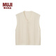 無印良品（MUJI）女式 羊絨 背心 針織毛衣女裝上衣外套冬季 BG69CC4A 米白色 L （165/88A）