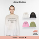 Acne Studios 男女同款 做舊1996印花寬松落肩長(zhǎng)袖T恤上衣CL0197 灰白色 XS