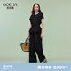 歌莉婭（GOELIA）【四面彈】歌莉婭高級松弛感穿搭套裝女夏2025超火黑色ootd三件套 00B黑色 M