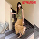 貝仙祺2025夏季新款新中式女裝老錢風(fēng)坎肩通勤背心馬甲清冷感禪意裙套裝 套裝【綠色馬甲+半身裙】 XL 建議130-150斤