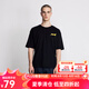 AKSERIESAK男裝夏復(fù)古和平涂鴉秋千大印花落肩款全棉圓領(lǐng)短袖T恤男2100814 黑色 XL